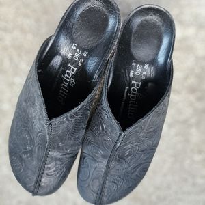 Birkenstock Black Embossed Mules